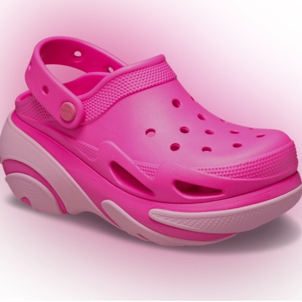 Crocs Bubble Crush Clog size W8 NWT Hot Pink Platform​​ - Picture 3 of 4